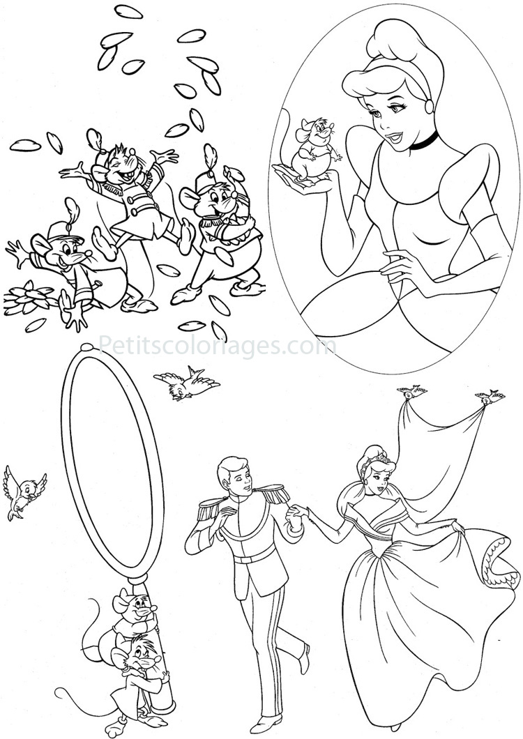 Dessin à colorier: Cendrillon (Films d'animation) #129569 - Coloriages à Imprimer Gratuits