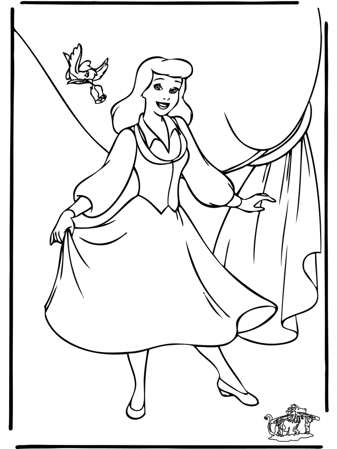 Dessin à colorier: Cendrillon (Films d'animation) #129602 - Coloriages à Imprimer Gratuits