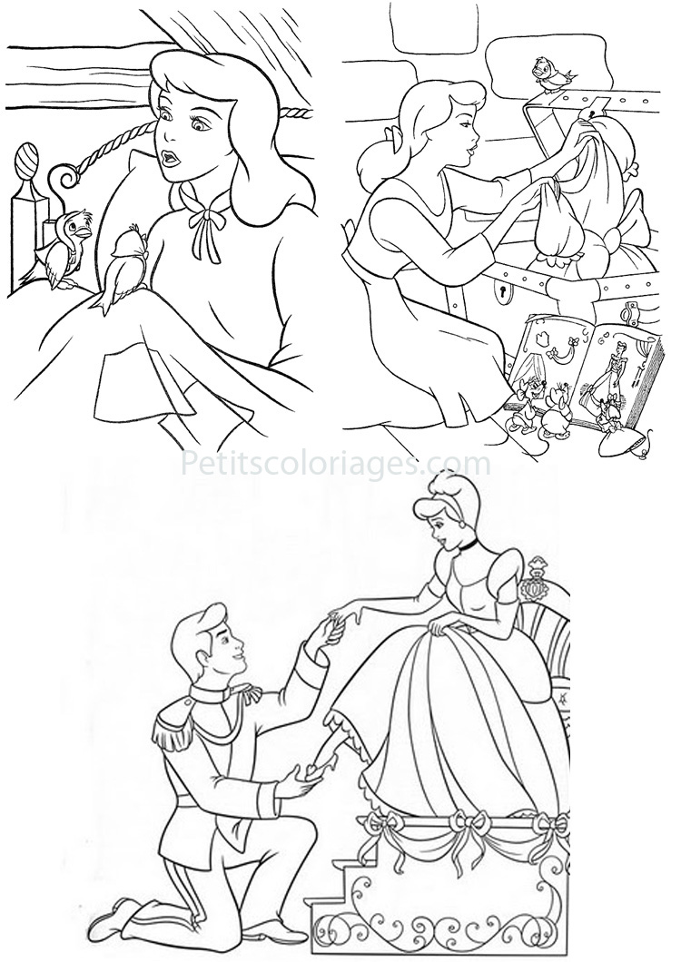 Dessin à colorier: Cendrillon (Films d'animation) #129612 - Coloriages à Imprimer Gratuits