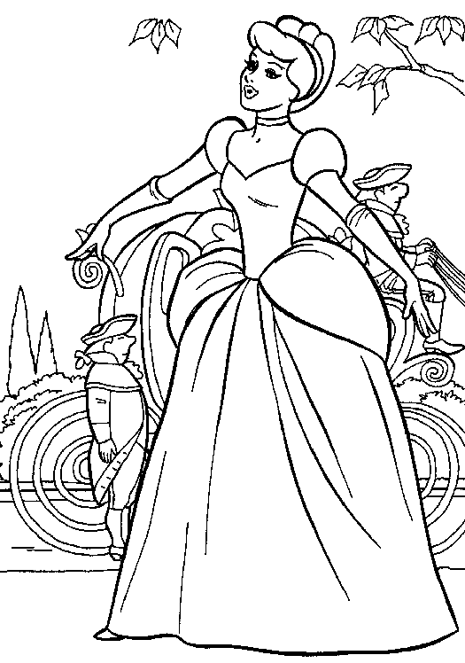 Dessin à colorier: Cendrillon (Films d'animation) #129615 - Coloriages à Imprimer Gratuits