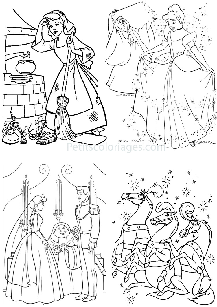 Dessin à colorier: Cendrillon (Films d'animation) #129644 - Coloriages à Imprimer Gratuits