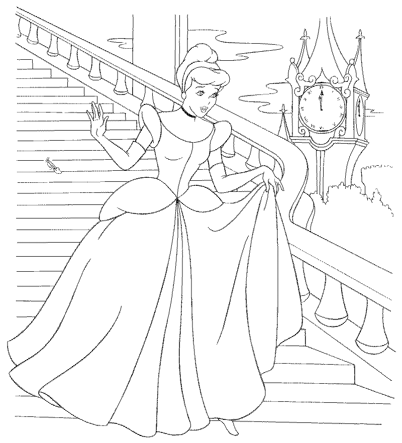 Dessin à colorier: Cendrillon (Films d'animation) #129645 - Coloriages à Imprimer Gratuits