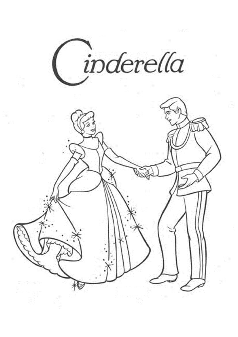 Dessin à colorier: Cendrillon (Films d'animation) #129649 - Coloriages à Imprimer Gratuits