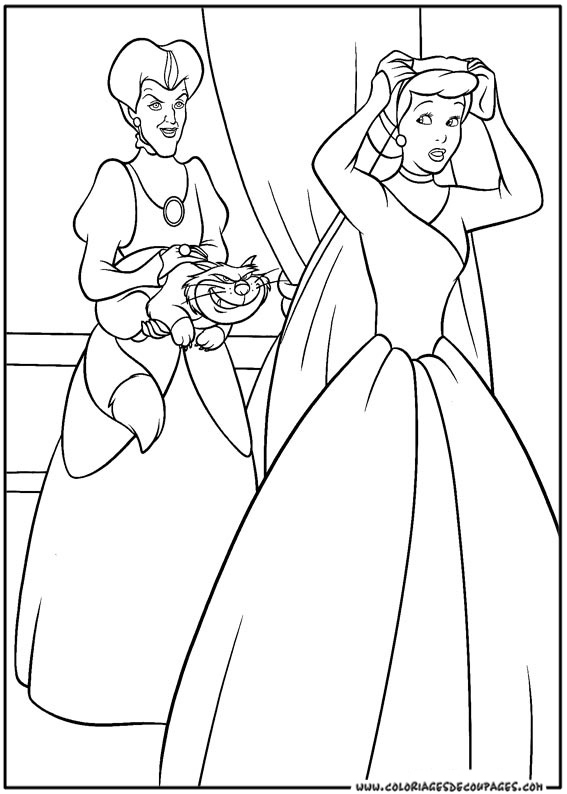 Dessin à colorier: Cendrillon (Films d'animation) #129665 - Coloriages à Imprimer Gratuits