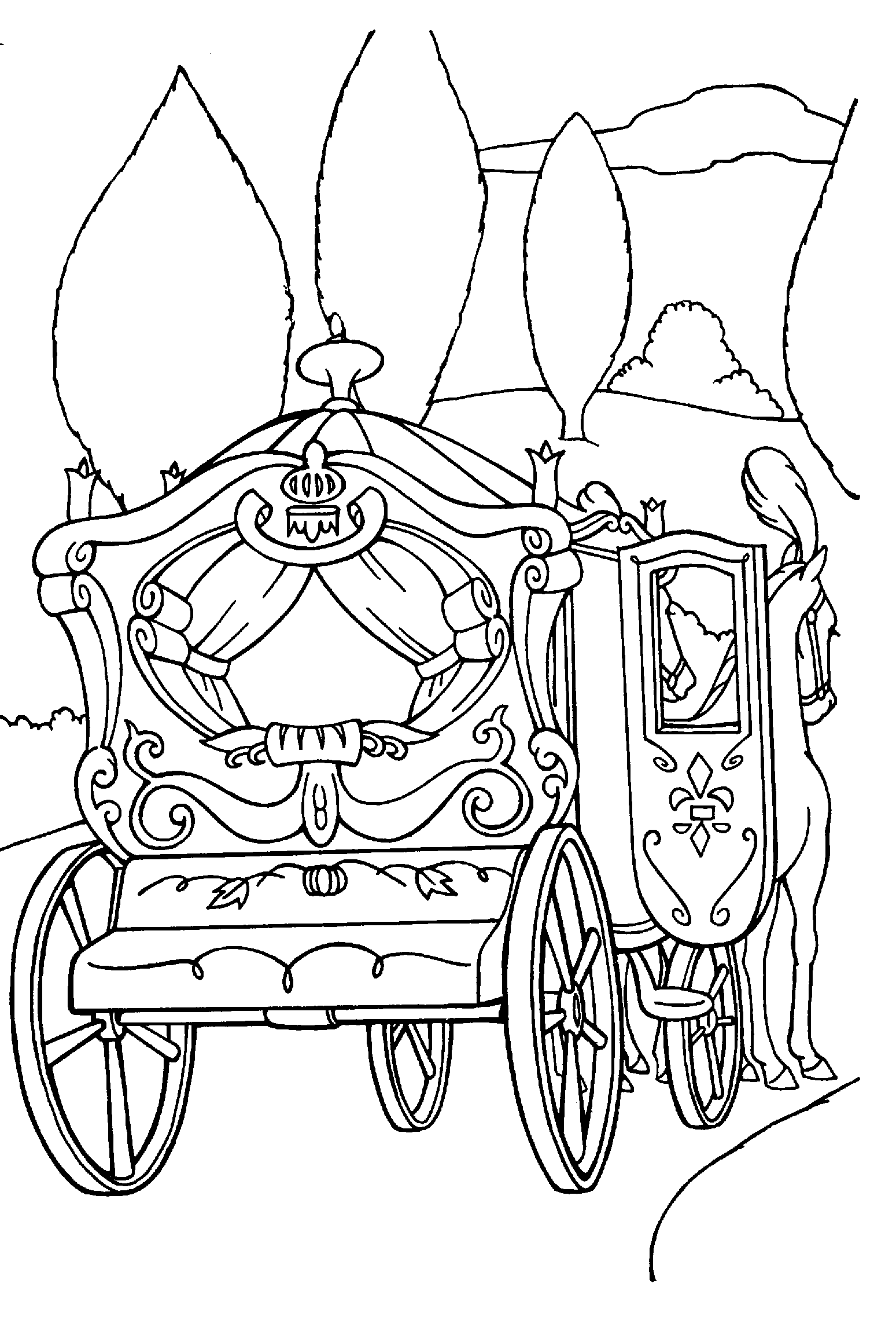 Dessin à colorier: Cendrillon (Films d'animation) #129666 - Coloriages à Imprimer Gratuits