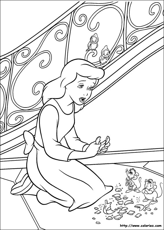 Dessin à colorier: Cendrillon (Films d'animation) #129675 - Coloriages à Imprimer Gratuits