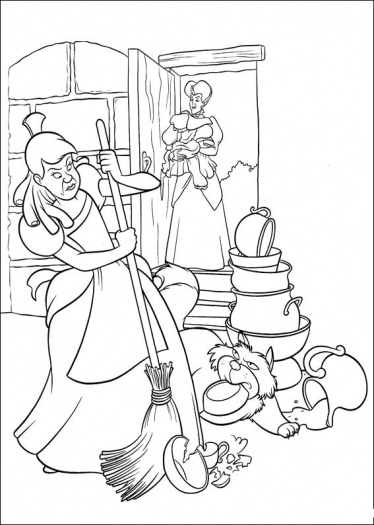 Dessin à colorier: Cendrillon (Films d'animation) #129683 - Coloriages à Imprimer Gratuits