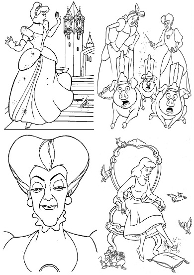 Dessin à colorier: Cendrillon (Films d'animation) #129713 - Coloriages à Imprimer Gratuits