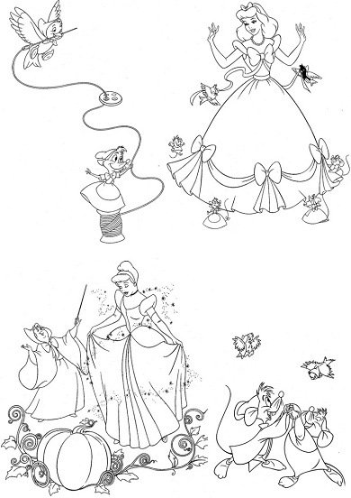 Dessin à colorier: Cendrillon (Films d'animation) #129720 - Coloriages à Imprimer Gratuits