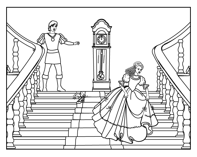 Dessin à colorier: Cendrillon (Films d'animation) #129729 - Coloriages à Imprimer Gratuits