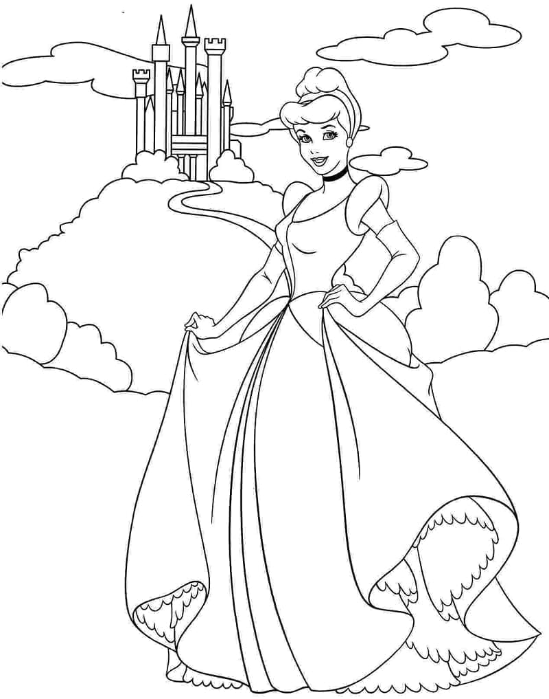 Coloriage gratuit Cendrillon #178028 de la collection Films d'Animation à imprimer