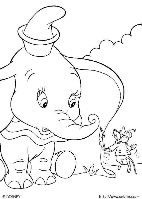 Dessin à colorier: Dumbo (Films d'animation) #170603 - Coloriages à Imprimer Gratuits