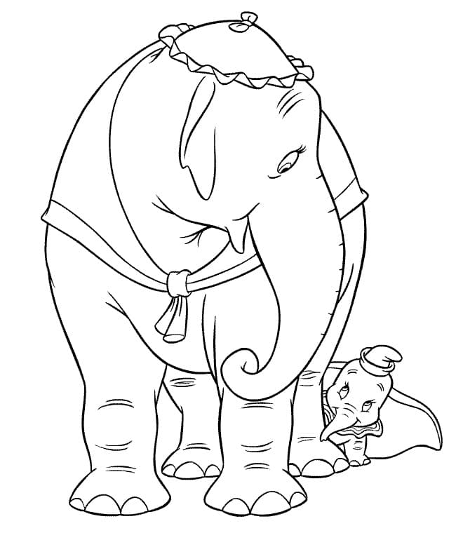 Coloriage gratuit Dumbo #187131 de la collection Films d'Animation à imprimer