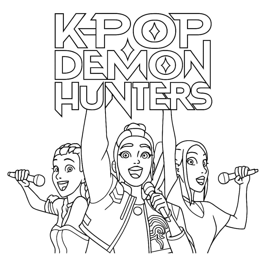 Dessin à colorier: KPop Demon Hunters (Films d'Animation) #221165 - Coloriages à Imprimer Gratuits