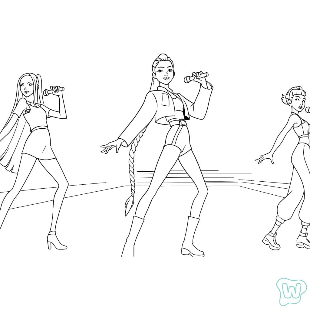 Joli coloriage KPop Demon Hunters #221167 de la collection Films d'Animation, prêt à imprimer pour petits et grands