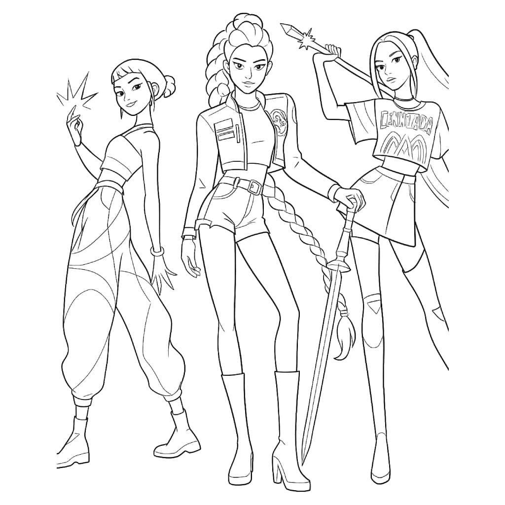 Dessin à colorier: KPop Demon Hunters (Films d'Animation) #221177 - Coloriages à Imprimer Gratuits