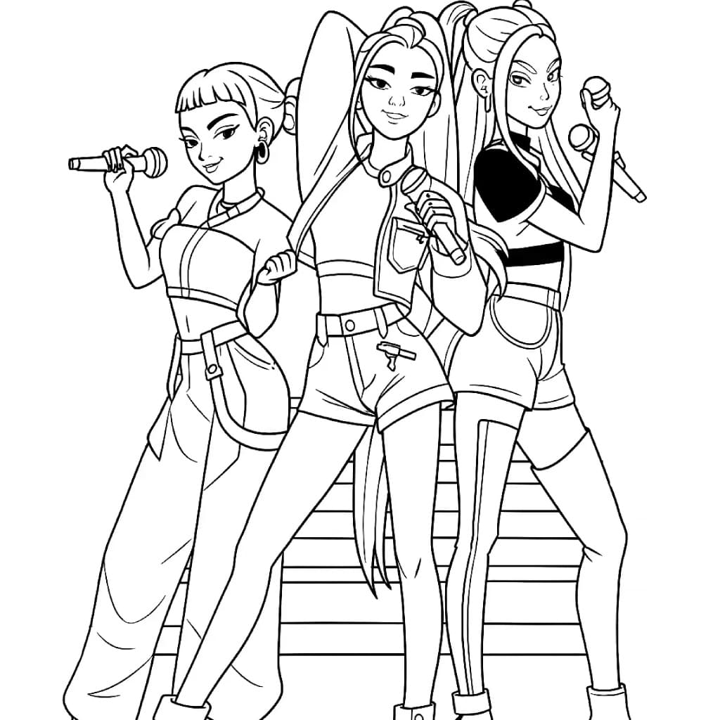 Dessin à colorier: KPop Demon Hunters (Films d'Animation) #221180 - Coloriages à Imprimer Gratuits