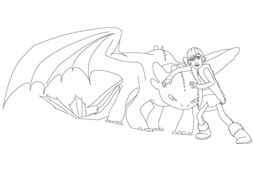 Coloriage gratuit Krokmou (Toothless) #179862 de la collection Films d'Animation à imprimer