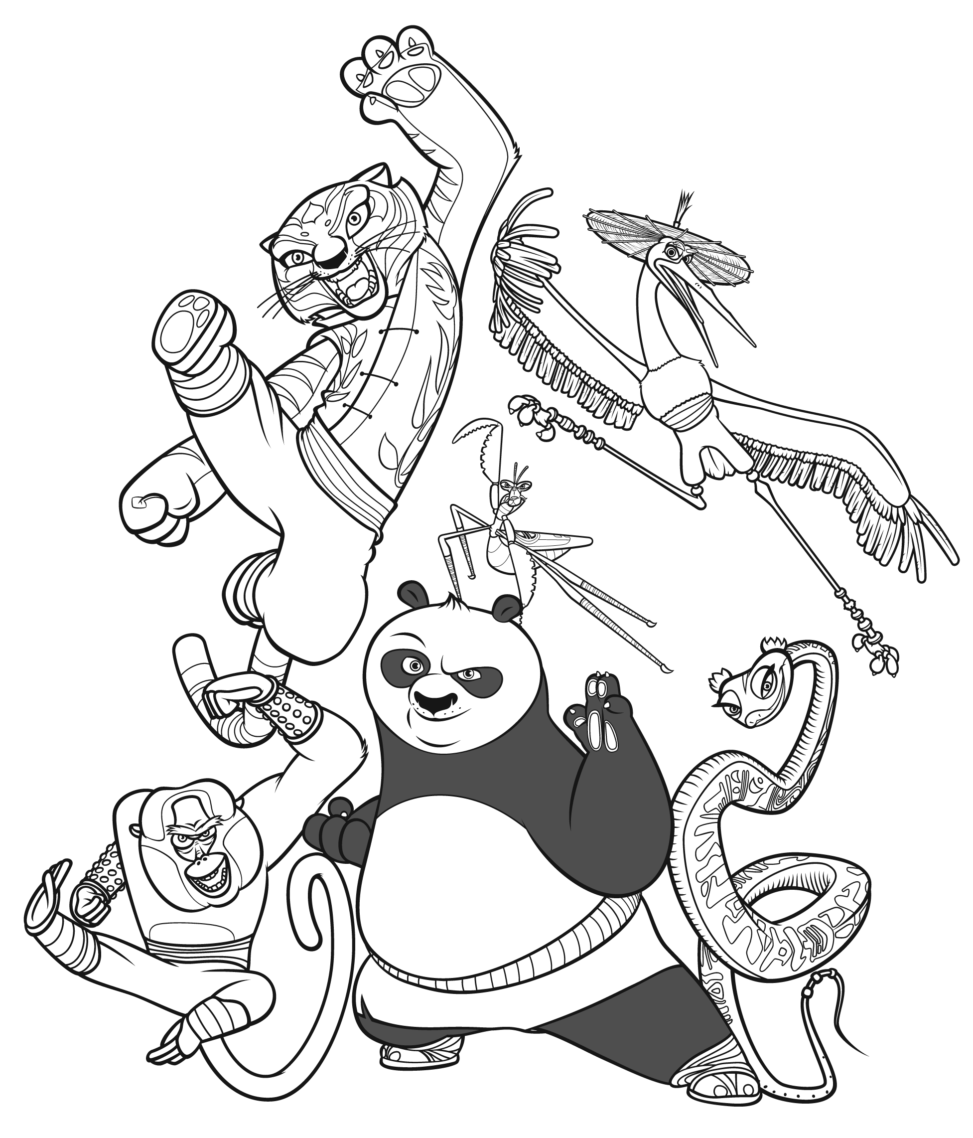 Dessin à colorier: Kung Fu Panda (Films d'animation) #73332 - Coloriages à Imprimer Gratuits