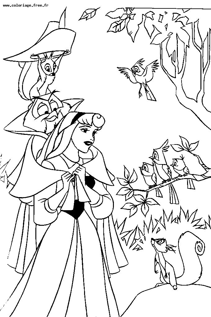 Dessin à colorier: La Belle au bois dormant (Films d'animation) #130853 - Coloriages à Imprimer Gratuits