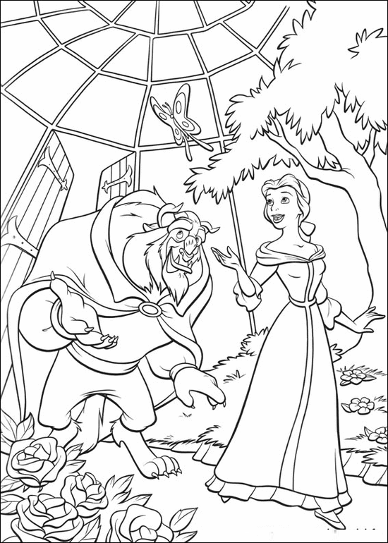 Dessin à colorier: La Belle et la Bête (Films d'animation) #130937 - Coloriages à Imprimer Gratuits