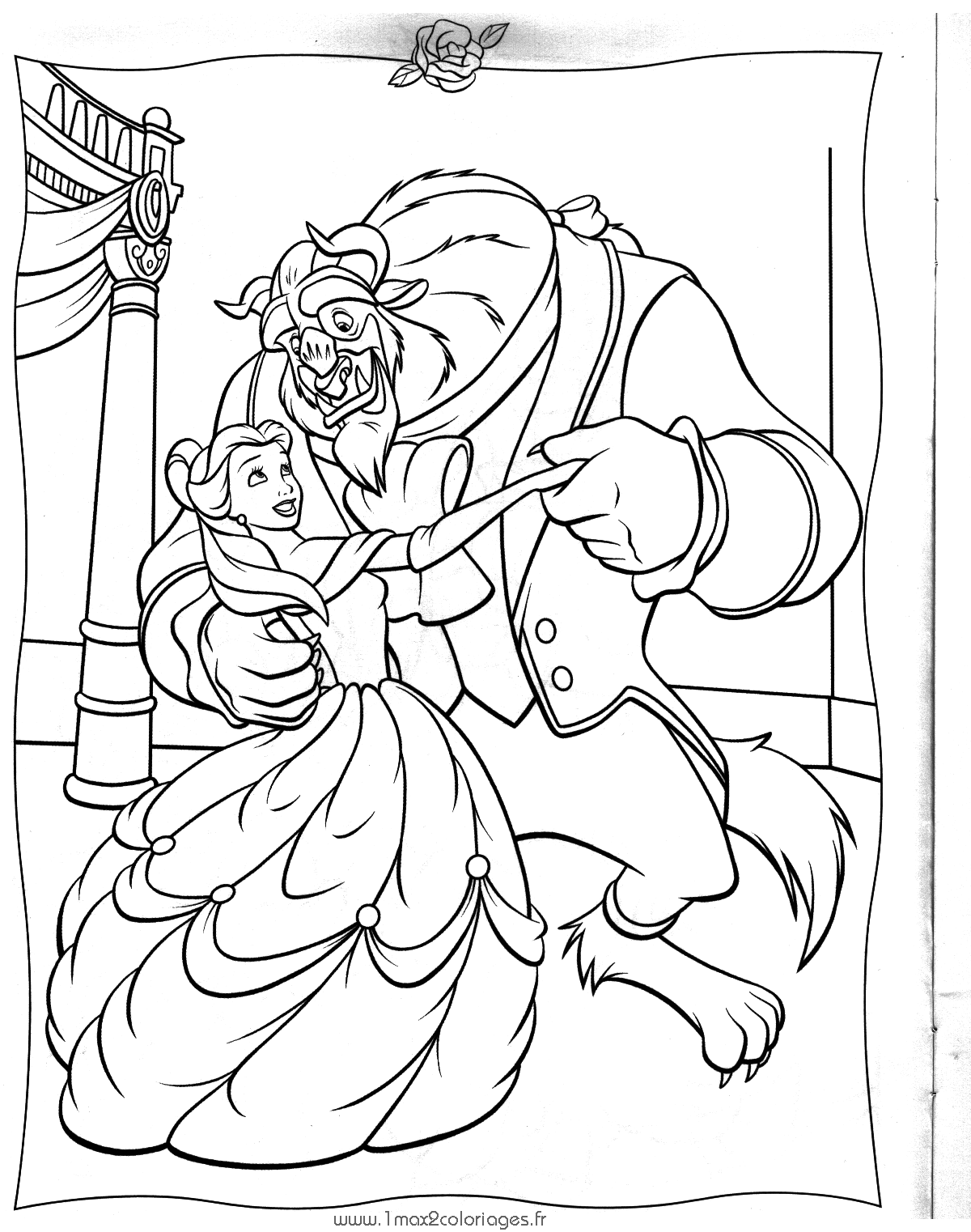 Dessin à colorier: La Belle et la Bête (Films d'animation) #131026 - Coloriages à Imprimer Gratuits