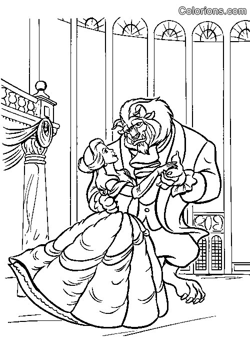 Dessin à colorier: La Belle et la Bête (Films d'animation) #131042 - Coloriages à Imprimer Gratuits