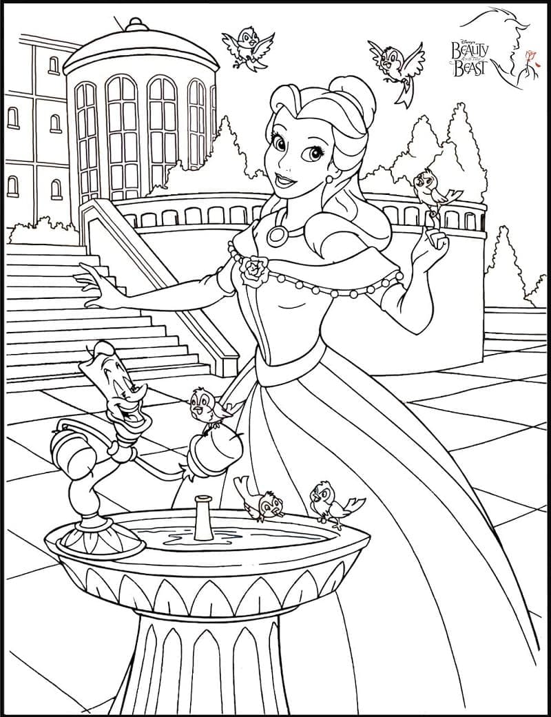 Coloriage gratuit La Belle et la Bête #182130 de la collection Films d'Animation à imprimer