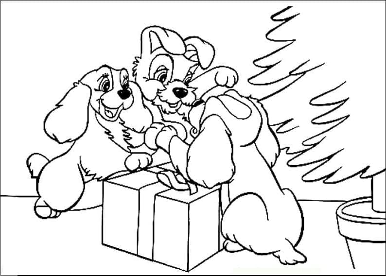 Coloriage à imprimer La Belle et le Clochard #206444 de la série Films d'Animation, gratuit pour enfants et adultes