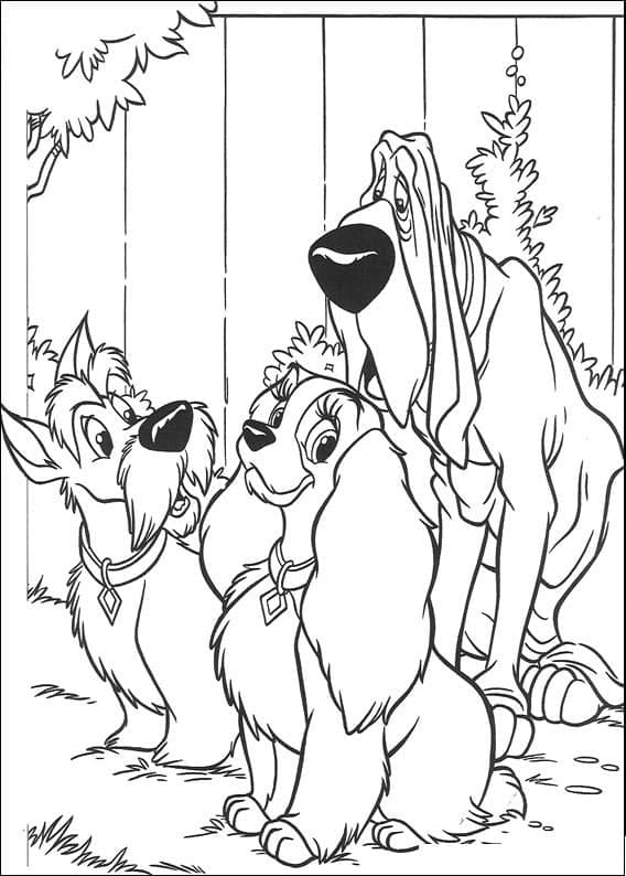 Page de coloriage La Belle et le Clochard #206473, collection Films d'Animation, à imprimer et colorier