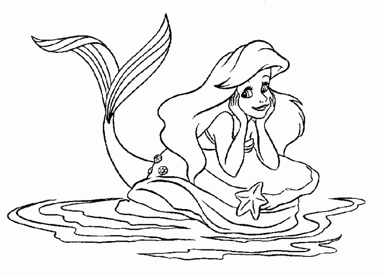 Dessin à colorier: La Petite Sirène (Films d'animation) #127260 - Coloriages à Imprimer Gratuits