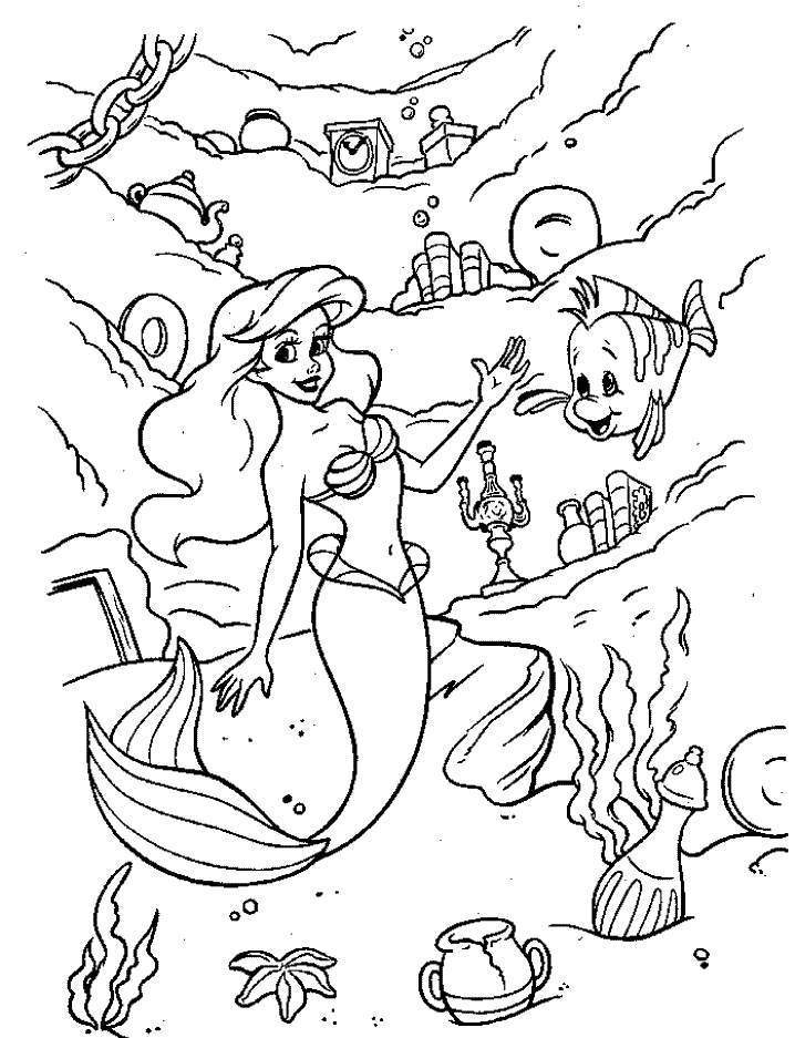 Dessin à colorier: La Petite Sirène (Films d'animation) #127283 - Coloriages à Imprimer Gratuits