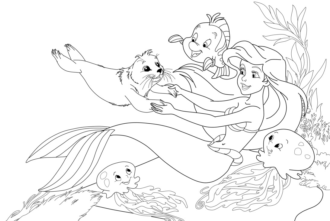Dessin à colorier: La Petite Sirène (Films d'animation) #127294 - Coloriages à Imprimer Gratuits