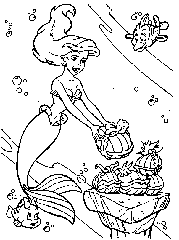 Dessin à colorier: La Petite Sirène (Films d'animation) #127452 - Coloriages à Imprimer Gratuits