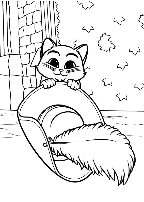 Dessin à colorier: Le Chat potté (Films d'animation) #170639 - Coloriages à Imprimer Gratuits