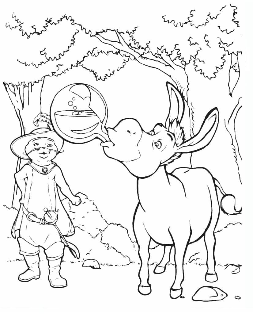 Dessin à colorier: Le Chat potté (Films d'Animation) #206786 - Coloriages à Imprimer Gratuits