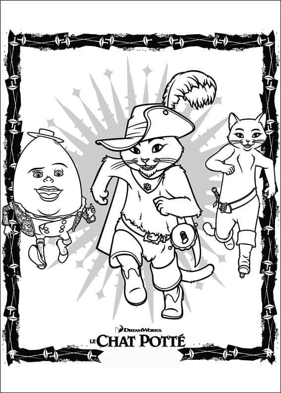 Dessin à colorier: Le Chat potté (Films d'Animation) #206812 - Coloriages à Imprimer Gratuits