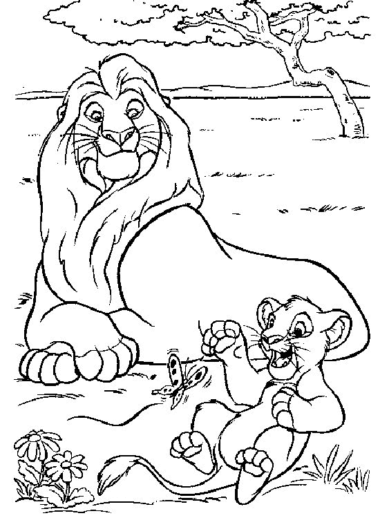 Dessin à colorier: Le Roi Lion (Films d'animation) #73613 - Coloriages à Imprimer Gratuits