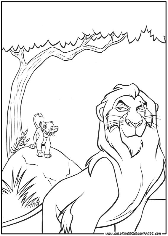 Dessin à colorier: Le Roi Lion (Films d'animation) #73853 - Coloriages à Imprimer Gratuits