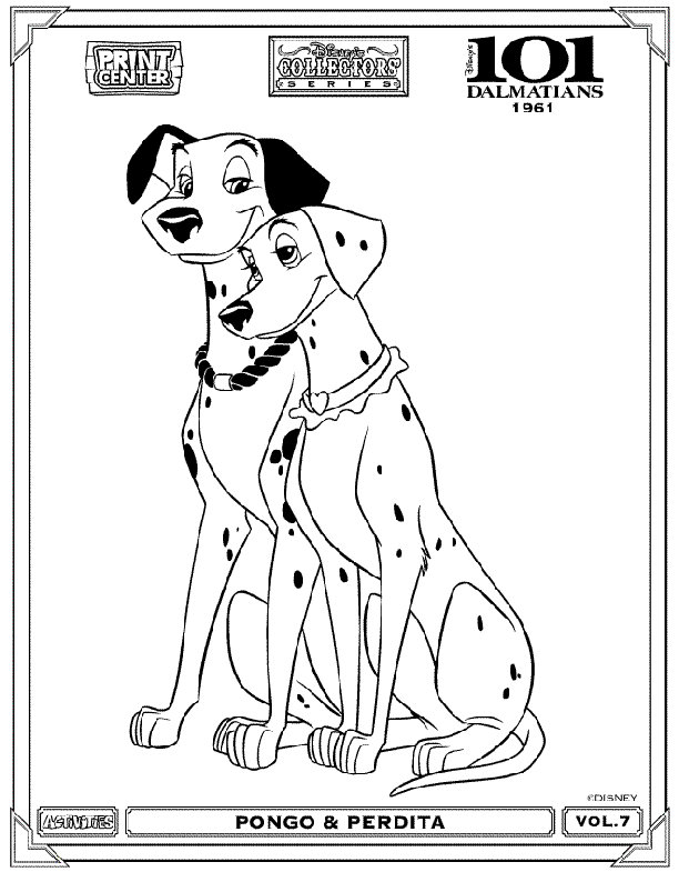 Dessin à colorier: Les 101 Dalmatiens (Films d'animation) #129178 - Coloriages à Imprimer Gratuits