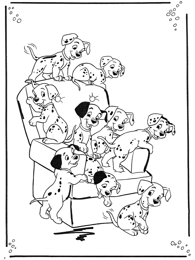 Dessin à colorier: Les 101 Dalmatiens (Films d'animation) #129200 - Coloriages à Imprimer Gratuits