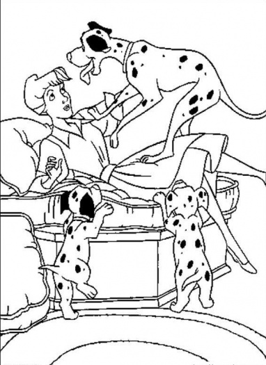 Dessin à colorier: Les 101 Dalmatiens (Films d'animation) #129229 - Coloriages à Imprimer Gratuits