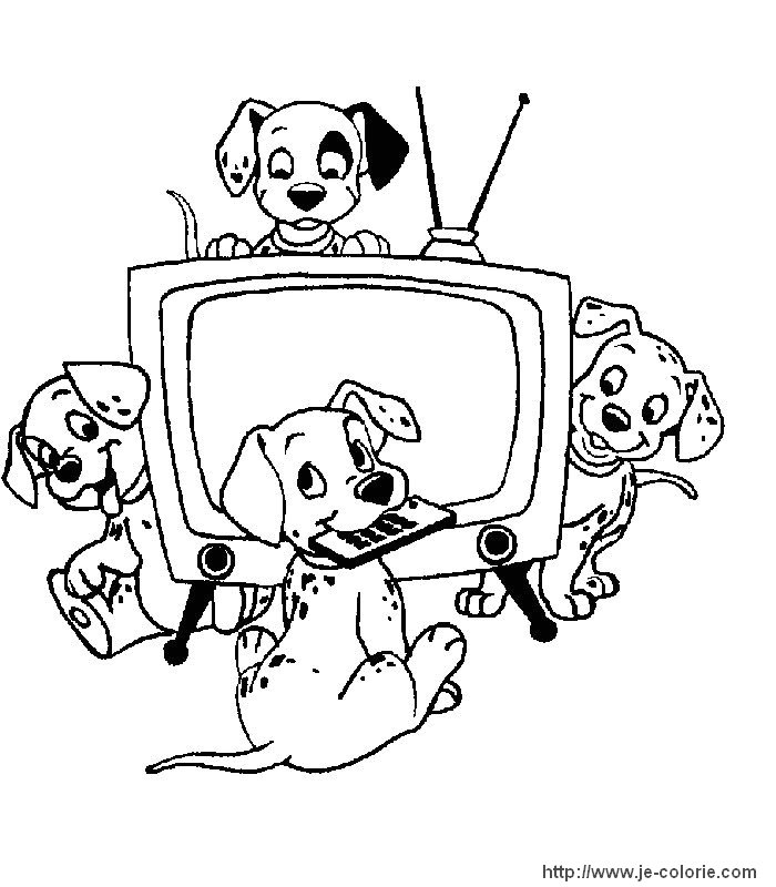 Dessin à colorier: Les 101 Dalmatiens (Films d'animation) #129289 - Coloriages à Imprimer Gratuits