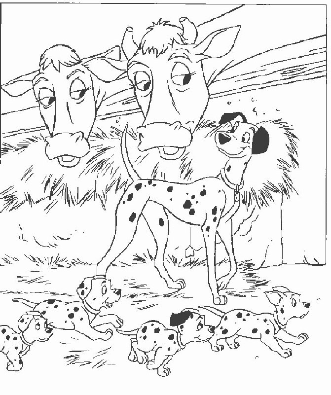 Dessin à colorier: Les 101 Dalmatiens (Films d'animation) #129296 - Coloriages à Imprimer Gratuits
