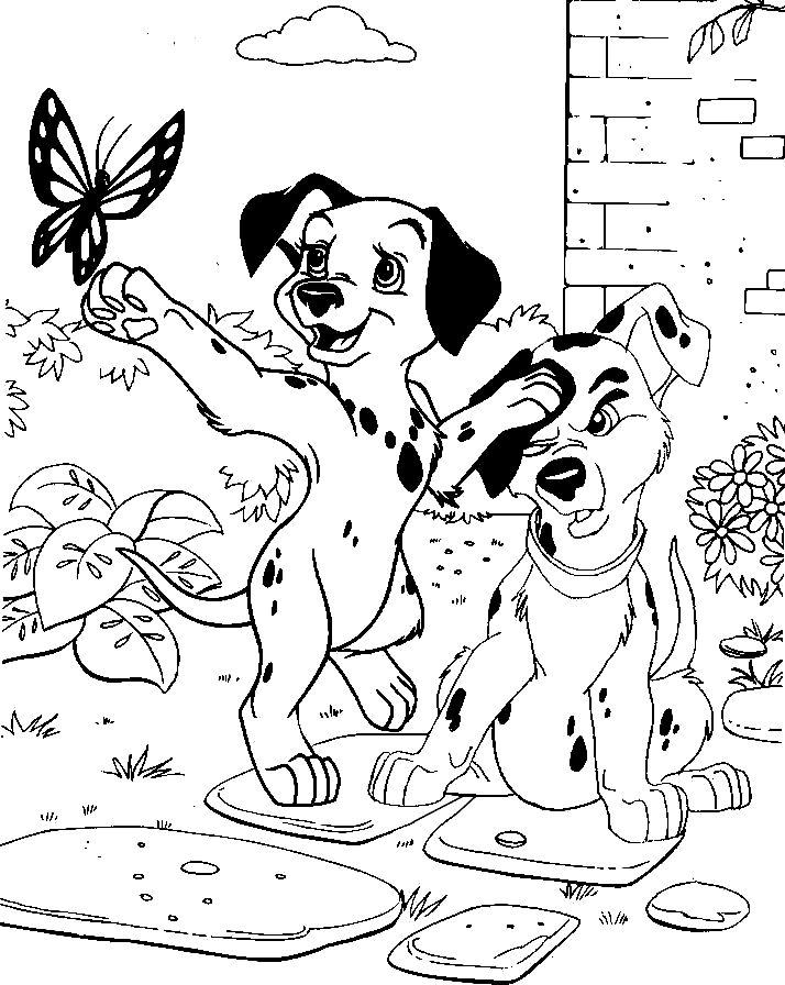 Dessin à colorier: Les 101 Dalmatiens (Films d'animation) #129319 - Coloriages à Imprimer Gratuits