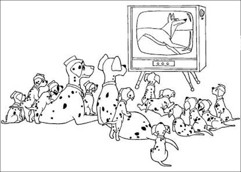 Dessin à colorier: Les 101 Dalmatiens (Films d'animation) #129352 - Coloriages à Imprimer Gratuits