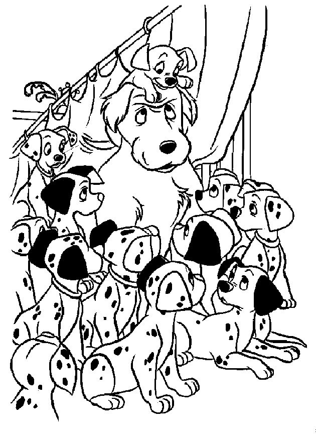 Dessin à colorier: Les 101 Dalmatiens (Films d'animation) #129384 - Coloriages à Imprimer Gratuits