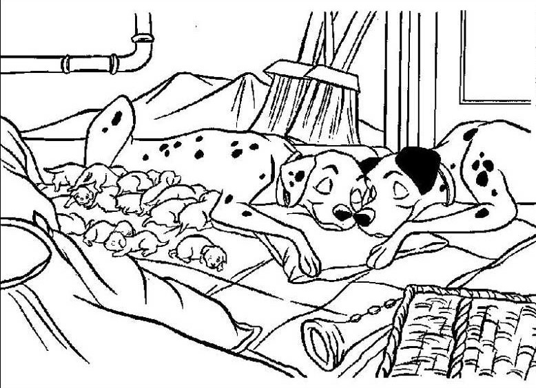 Dessin à colorier: Les 101 Dalmatiens (Films d'animation) #129394 - Coloriages à Imprimer Gratuits