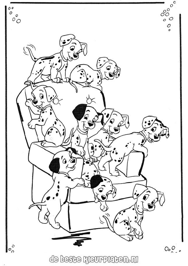 Dessin à colorier: Les 101 Dalmatiens (Films d'animation) #129408 - Coloriages à Imprimer Gratuits