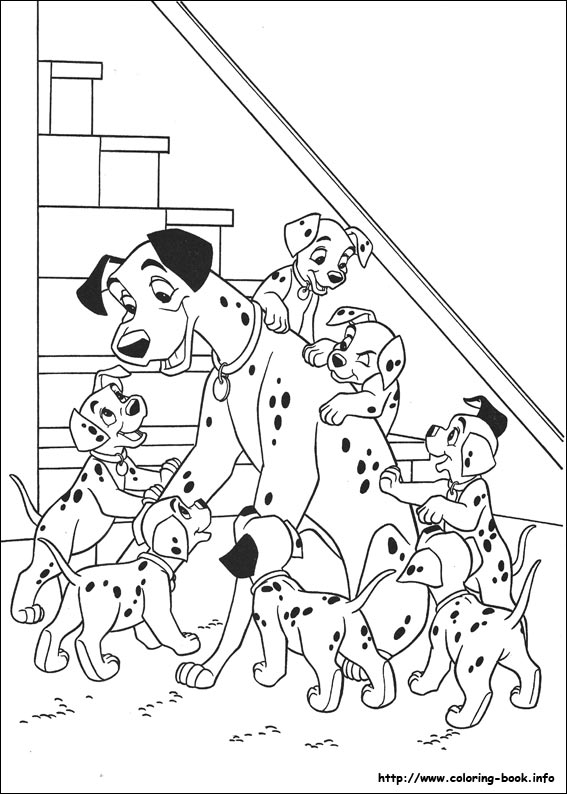 Dessin à colorier: Les 101 Dalmatiens (Films d'animation) #129409 - Coloriages à Imprimer Gratuits
